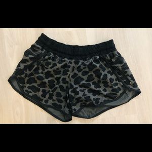 Lululemon leopard print running shorts size 10